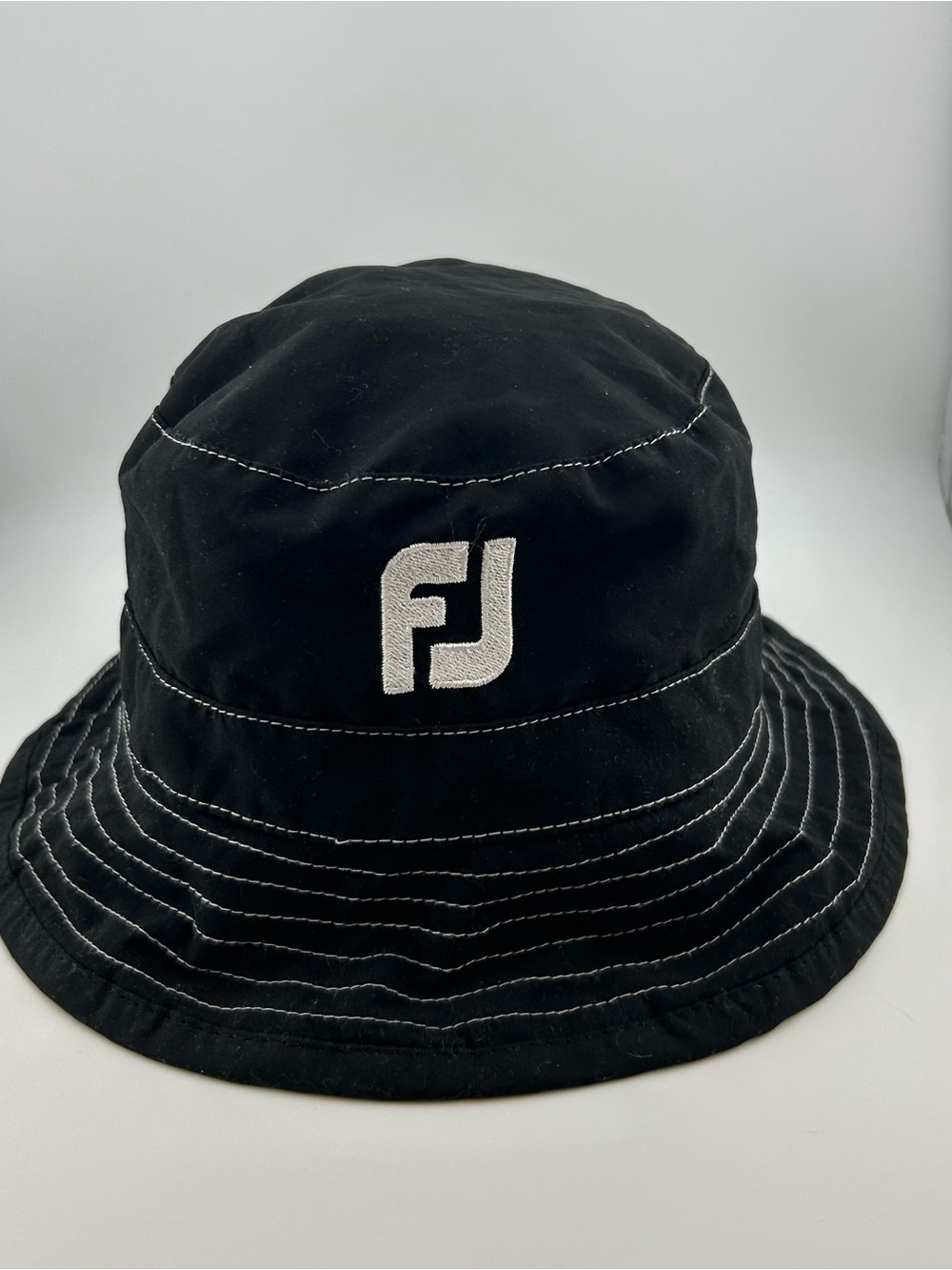 FootJoy DryJoys Bucket Hat Men's Medium Black Golf Outdoor Sun Protection